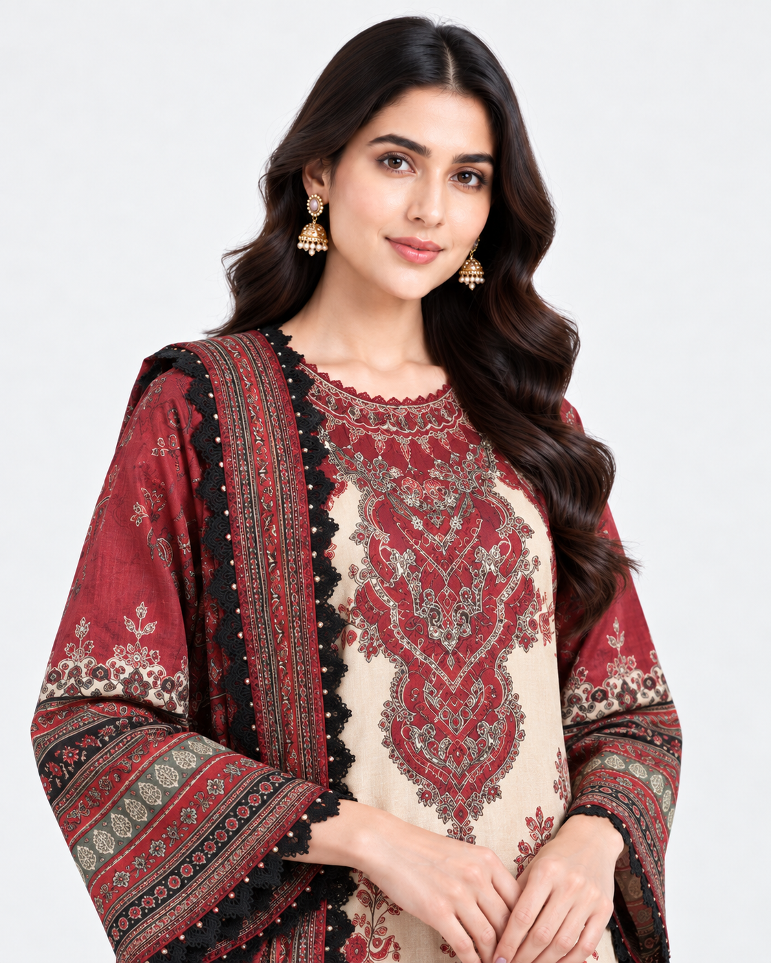 Mehrun Heritage Digital Print Three Piece