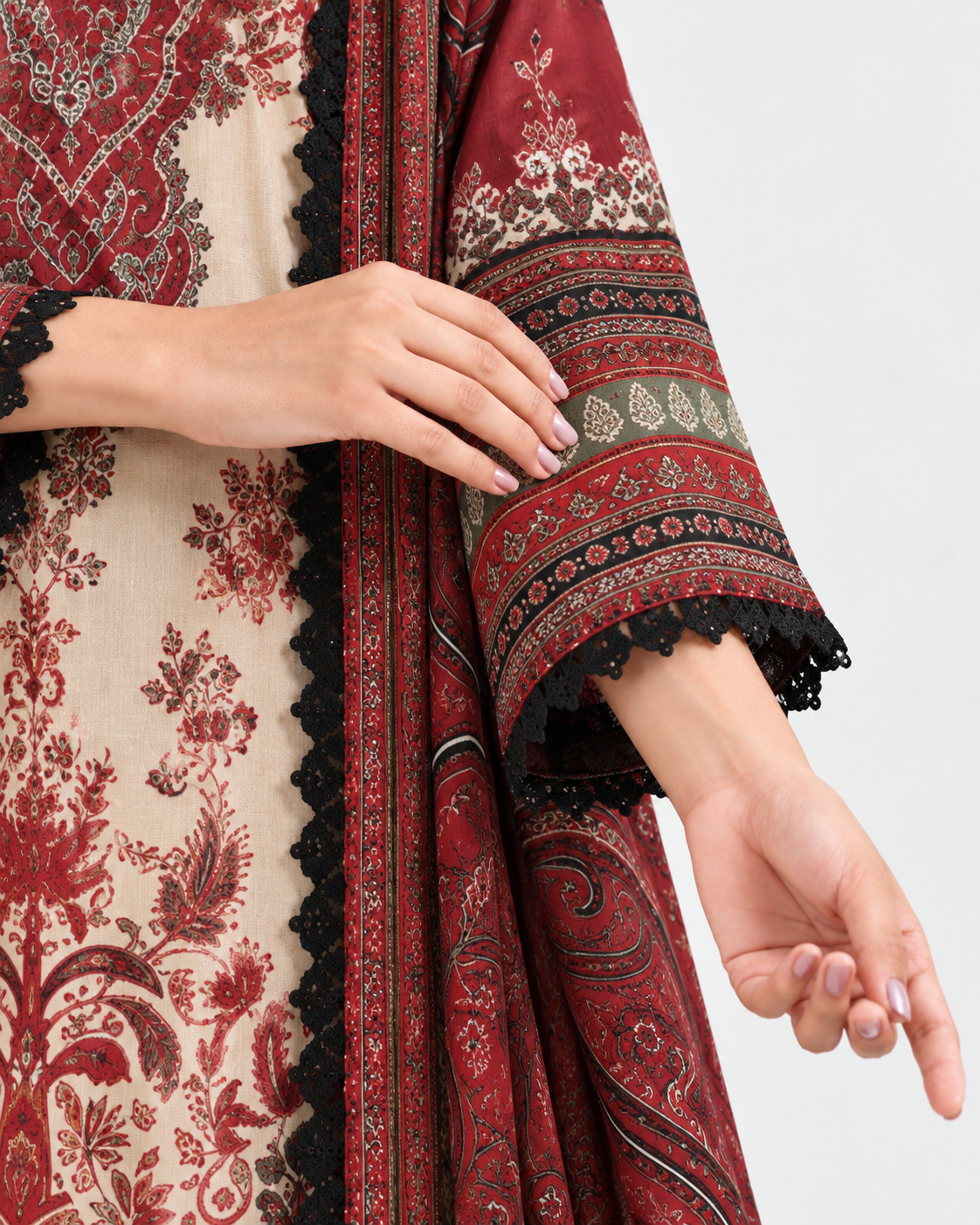 Mehrun Heritage Digital Print Three Piece