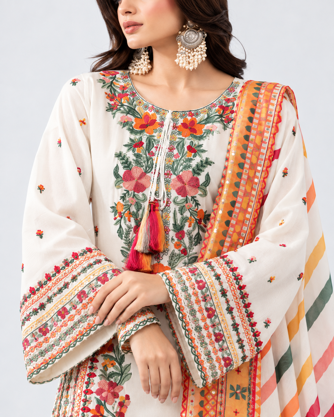 Ivory Bloom White Farsy Dress