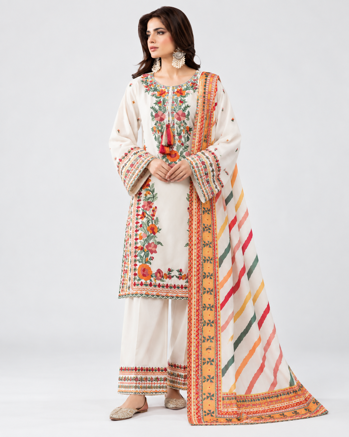 Ivory Bloom White Farsy Dress