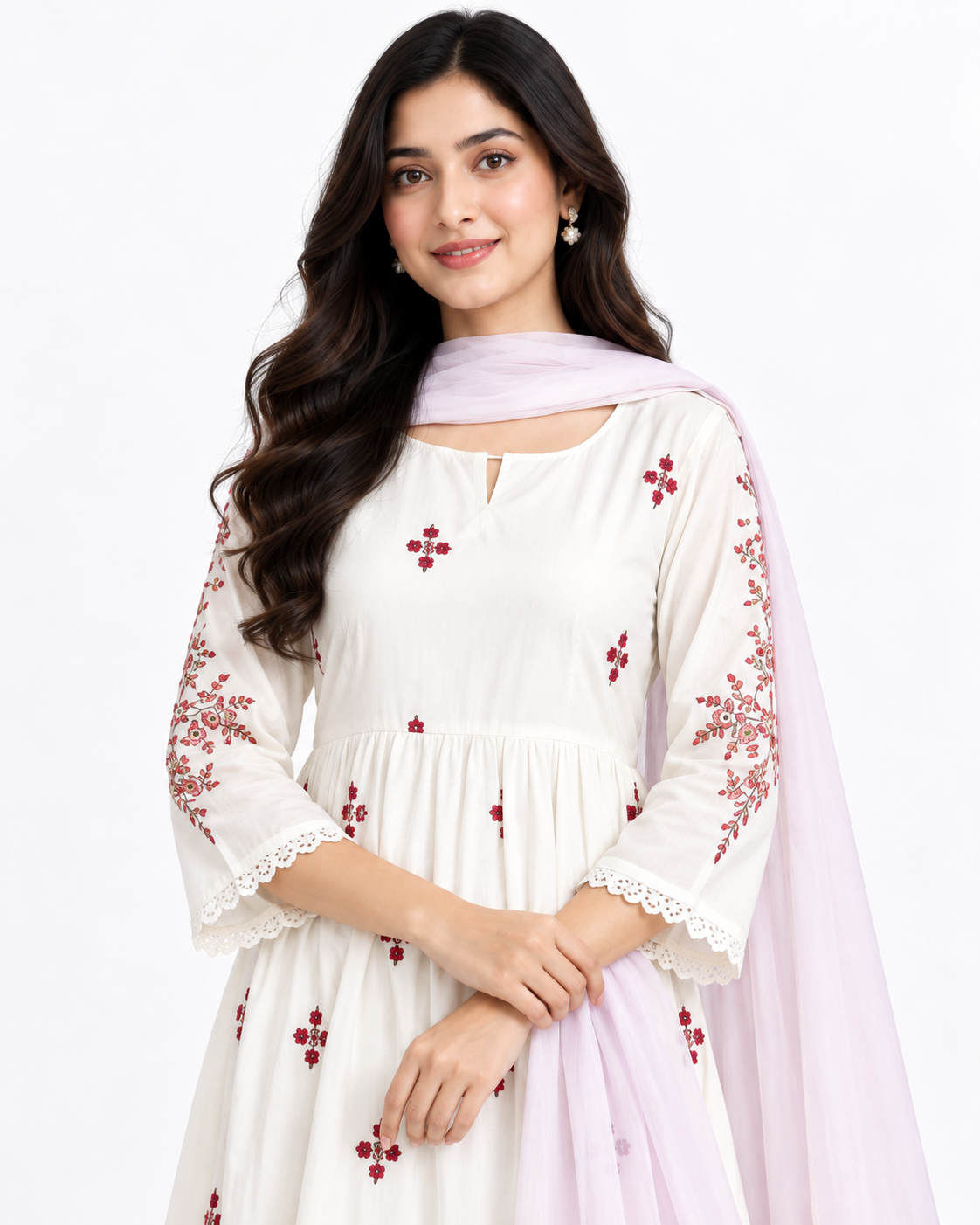 Anarkali Embroidered Two Piece Gown