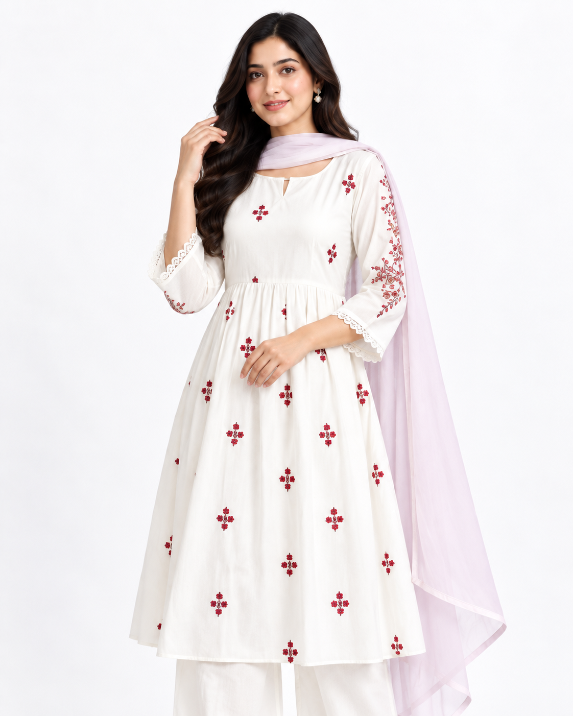 Anarkali Embroidered Two Piece Gown