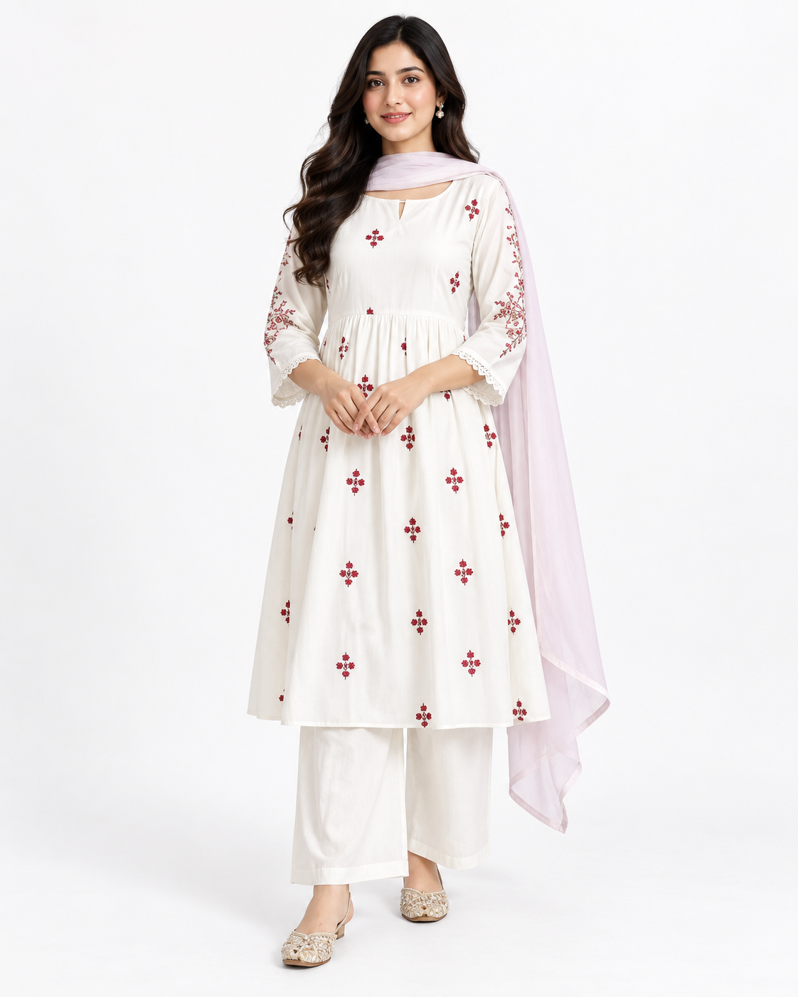 Anarkali Embroidered Two Piece Gown