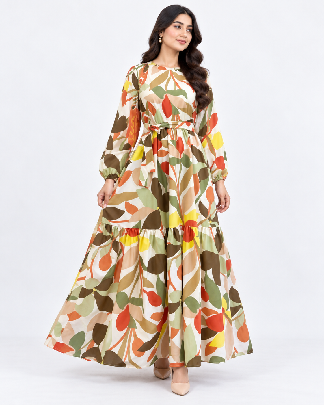 New Pori Printed One Piece Gown
