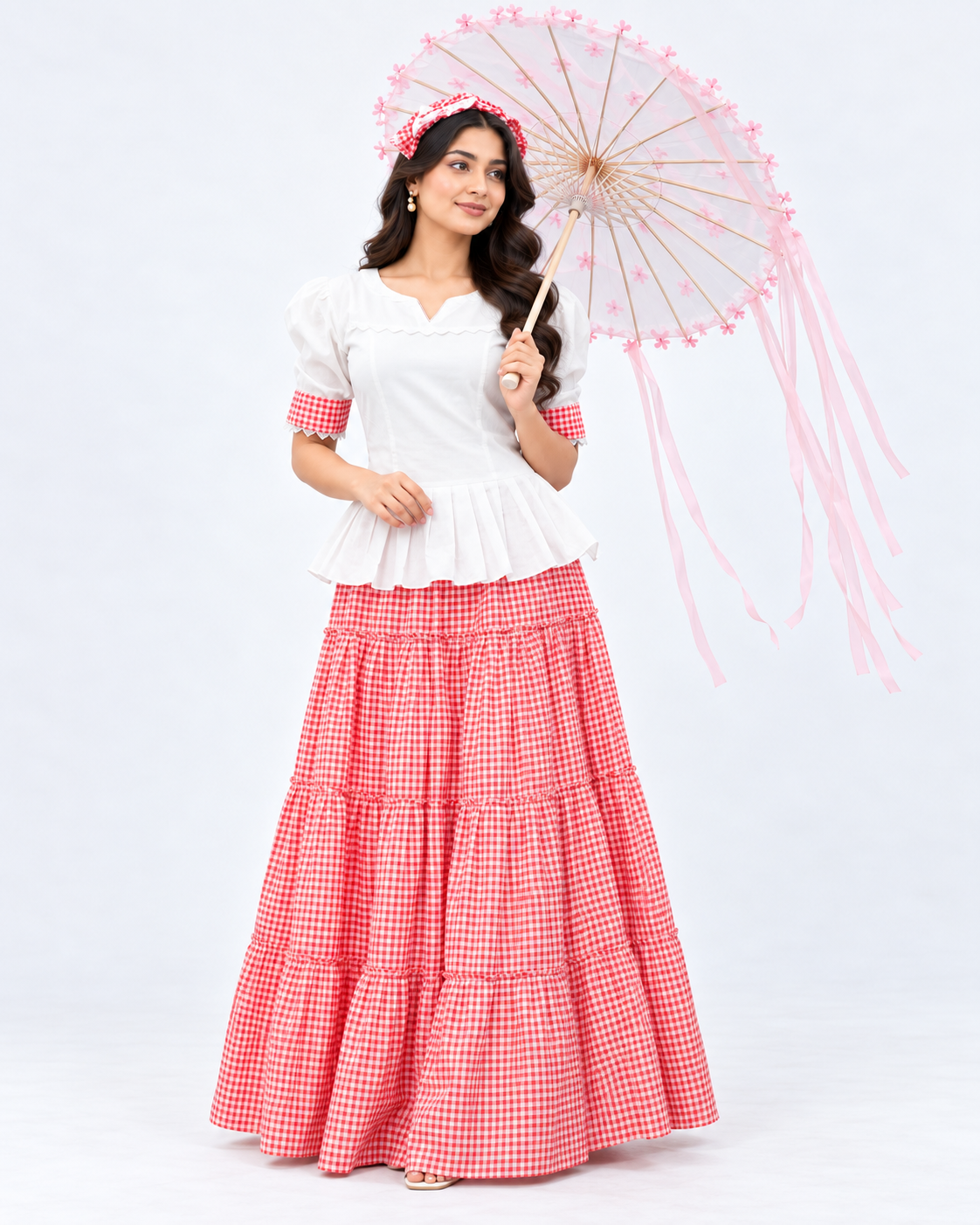 Classic Gingham Premium Skirt Set