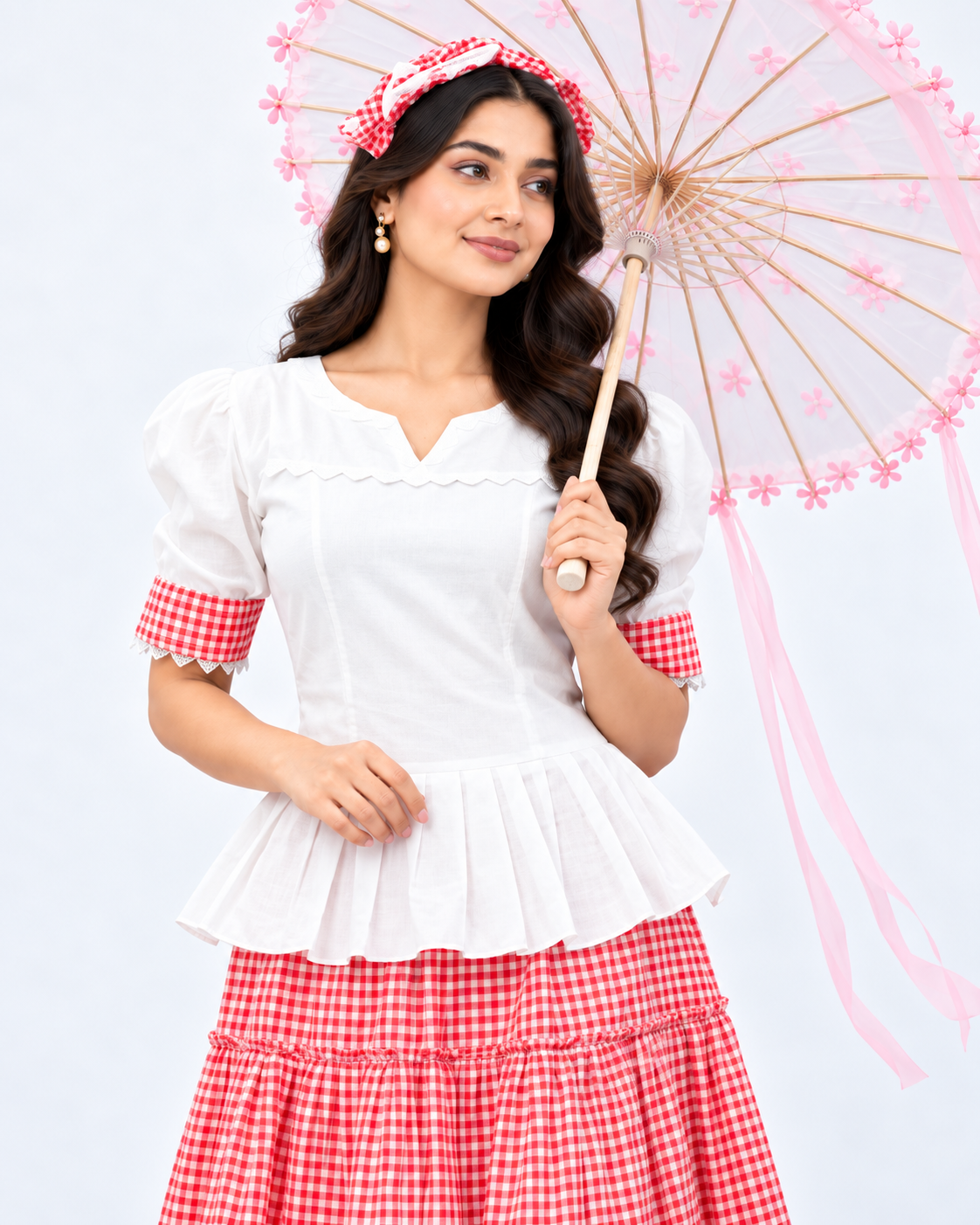 Classic Gingham Premium Skirt Set