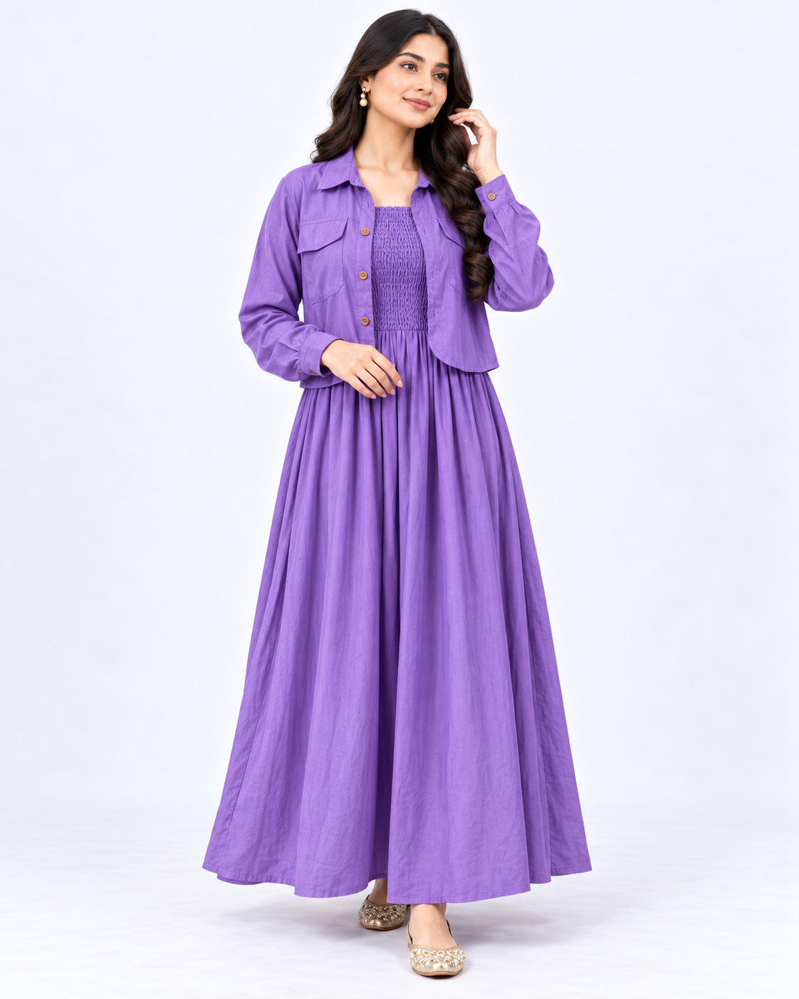 Smoky Flow Georgette Two Piece Skirt Set